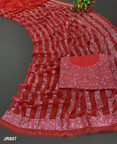 D.NO. JR607 BY JR GEORGETTE SAREE WHOLESALER IN INDIA